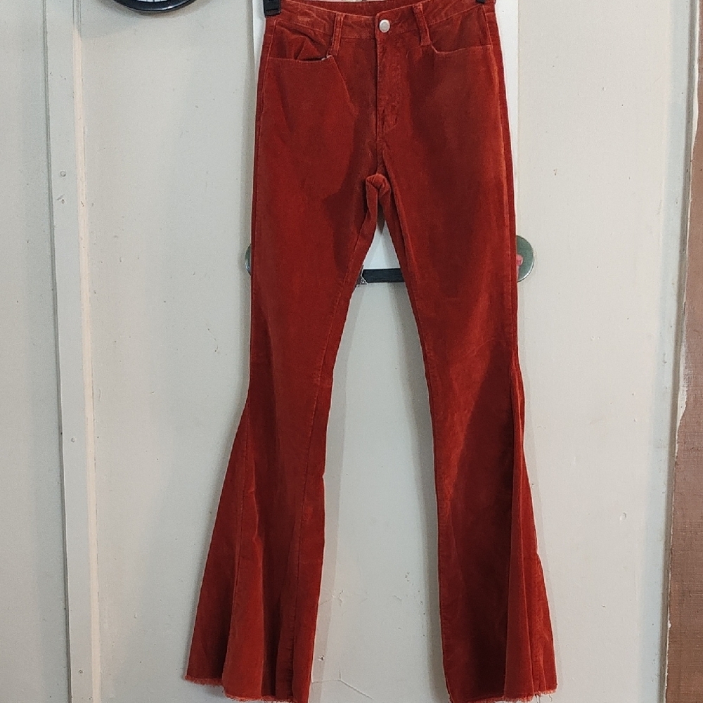 Women's Flare Corduroy Jeans in Red